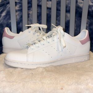 Adidas Women's White and Pink Sneakers